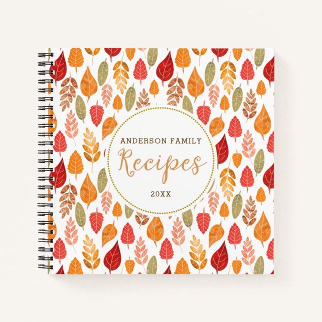 Muster für Herbstleaf-Rezepte Notizbuch (Vorderseite)