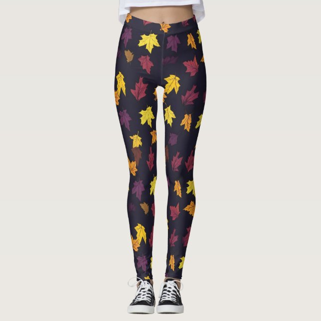 Muster für Herbstmaple-Blätter Leggings (Vorderseite)
