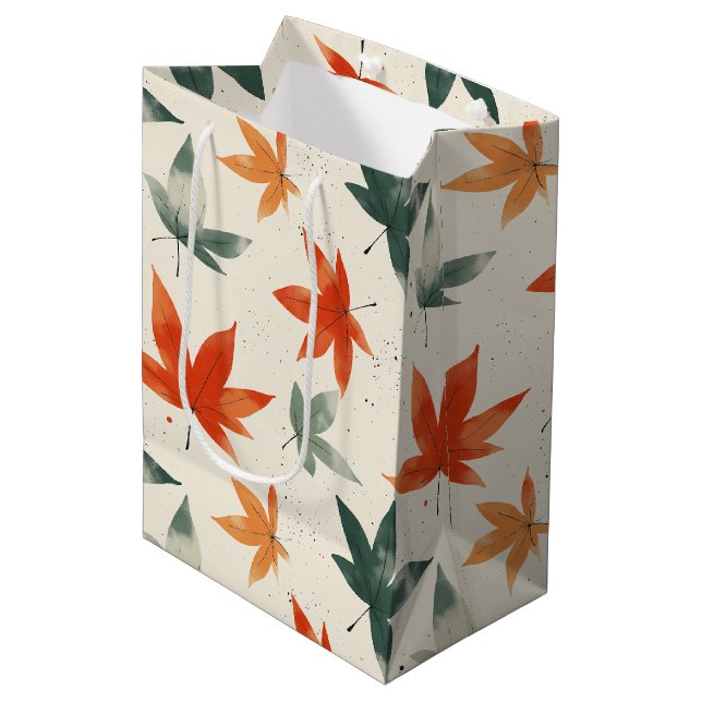Muster für Herbstverläufe Mittlere Geschenktüte (Vorderseite Schrägansicht)