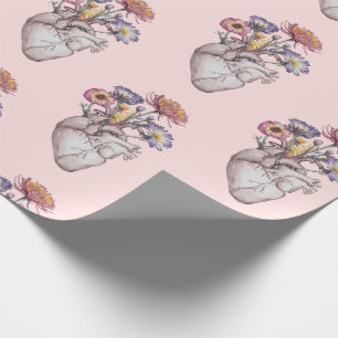 Muster für Herz-Blume Geschenkpapier