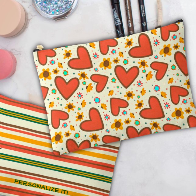 Muster für Herzstreifen Einzigartige Bag für kunde Zubehörtasche (Von Creator hochgeladen)