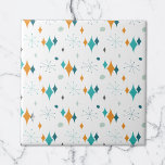 Muster für hintere Atomenstars-Sternexplosionen Fliese<br><div class="desc">Dieses abstrakte Retro-Design verbindet Sternexplosion aus der Mitte des Jahrhunderts mit modernen Formen und reflektiert die Retro-Vintage Atmosphäre. Ideal für Menschen,  die das Retro und die Vintage Ästhetik Liebe.</div>