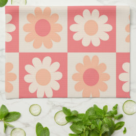 Muster für hintere Blume mit abgeschirmtem Peach F Geschirrtuch