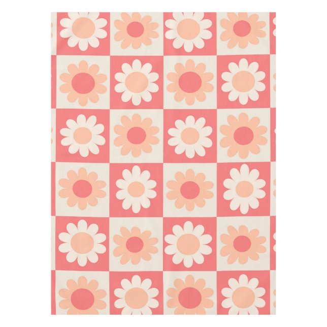 Muster für hintere Fuzz-Blume mit gekreuzter Fläch Tischdecke (Vorderseite)