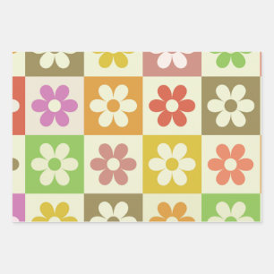 Muster für hintere hintere Blume Geschenkpapier Set