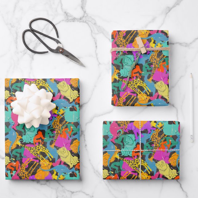 Muster für hintere Silhouetten Geschenkpapier Set (Vorderseite)