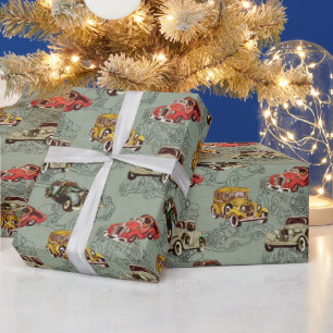 Muster für hintere Wasserfarbenautos Geschenkpapier