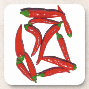 Muster für Hot Red Chili Paprikaschoten Getränkeuntersetzer