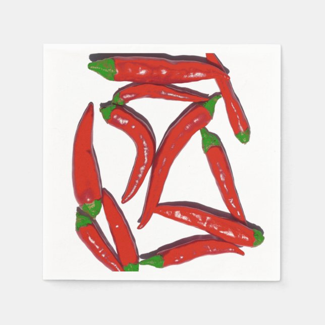 Muster für Hot Red Chili Paprikaschoten Serviette (Vorderseite)