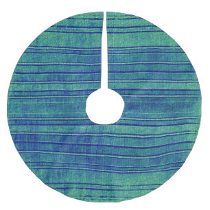 Muster für hübsche blaue und grüne Streifen Polyester Weihnachtsbaumdecke