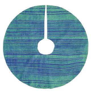 Muster für hübsche blaue und grüne Streifen Polyester Weihnachtsbaumdecke