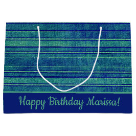 Muster für hübsche blaugrüne Streifen Große Geschenktüte