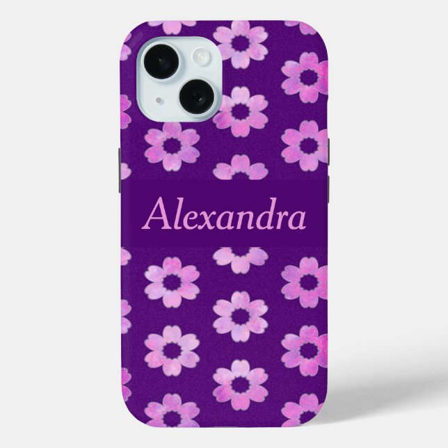 Muster für hübsche Lila Blume Case-Mate iPhone Hülle (Rückseite)