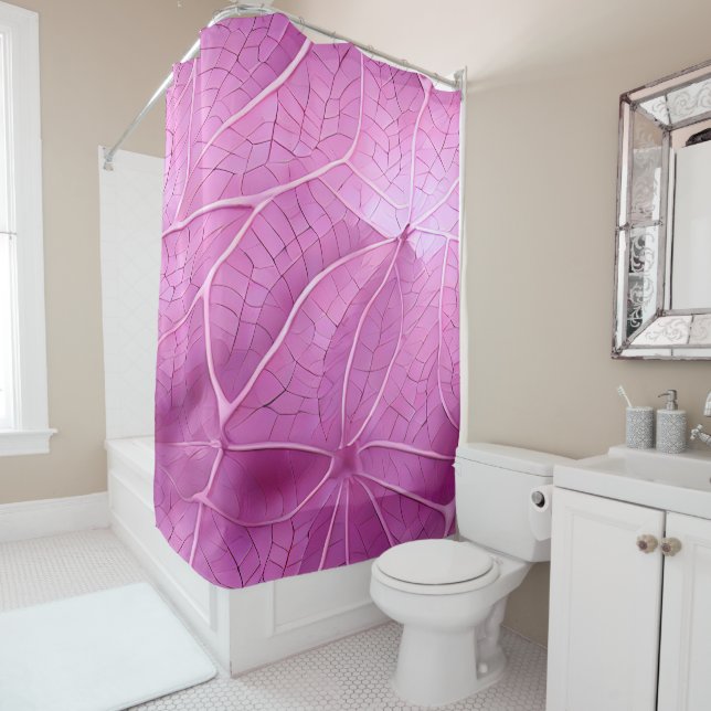 Muster für hübsche rosa Blätter Duschvorhang (Beispiel)
