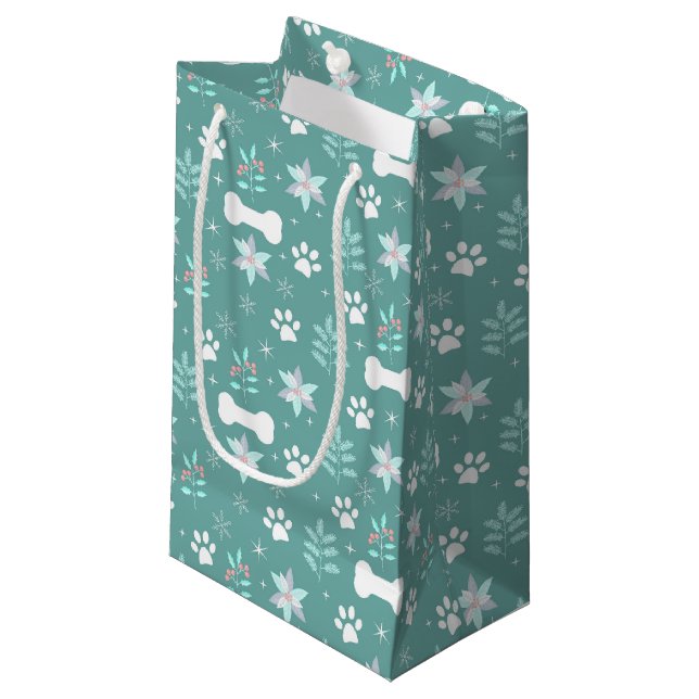 Muster für Hunde Kleine Geschenktüte (Vorderseite Schrägansicht)