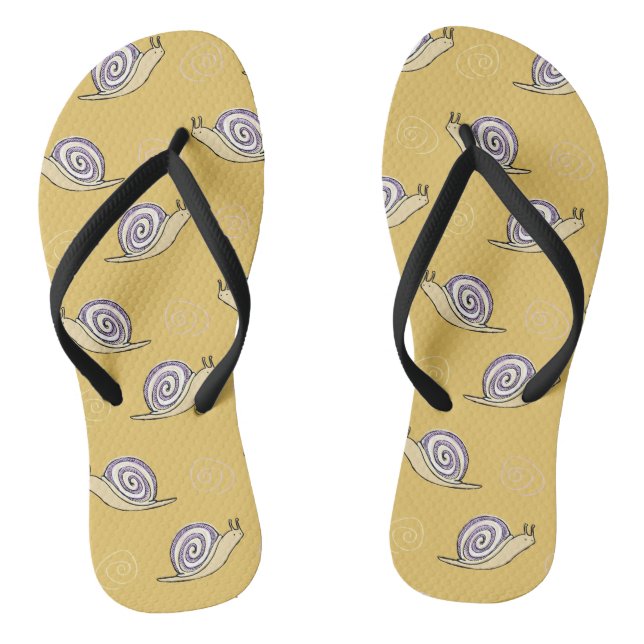 Muster für illustrierte Schnecken und Wirbel Flip Flops (Fußbett)