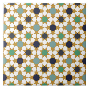 Muster für islamisches geometrisches blaues Gold Fliese