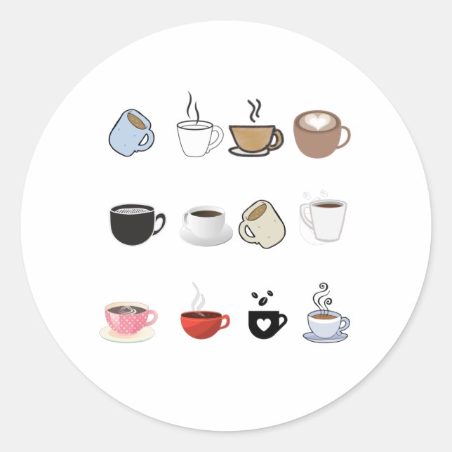Muster für Kaffeemugs Runder Aufkleber (Vorderseite)