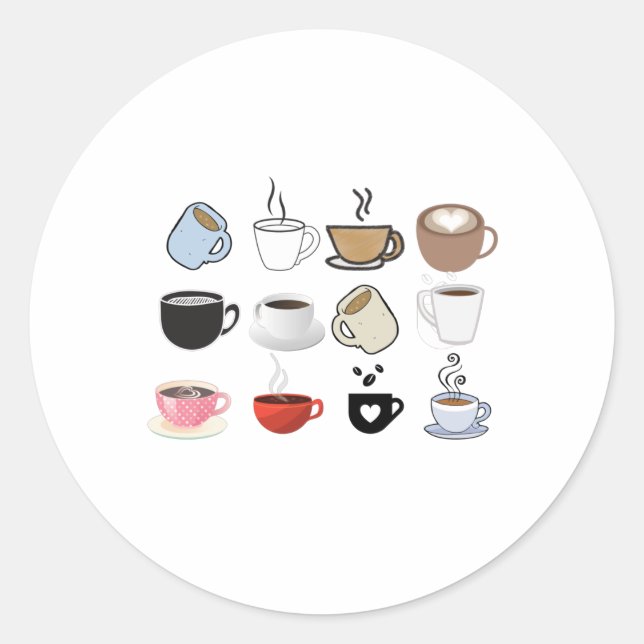 Muster für Kaffeemugs Runder Aufkleber (Vorderseite)