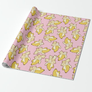 Muster für Katzen und Bananen Geschenkpapier