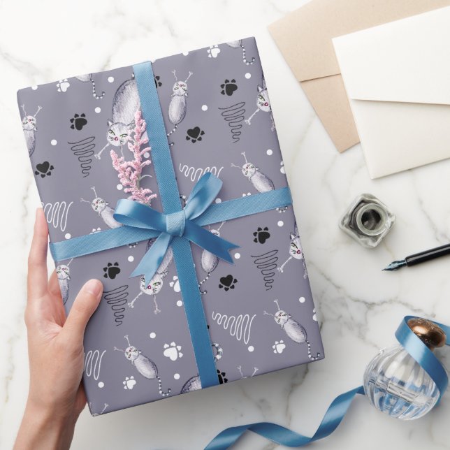 Muster für Katzen und Paare Geschenkpapier (Schenken)