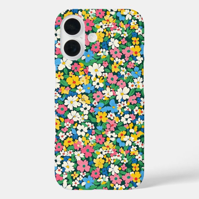 Muster für kleine Frühlingsblumen iPhone 16 Hülle (Rückseite)