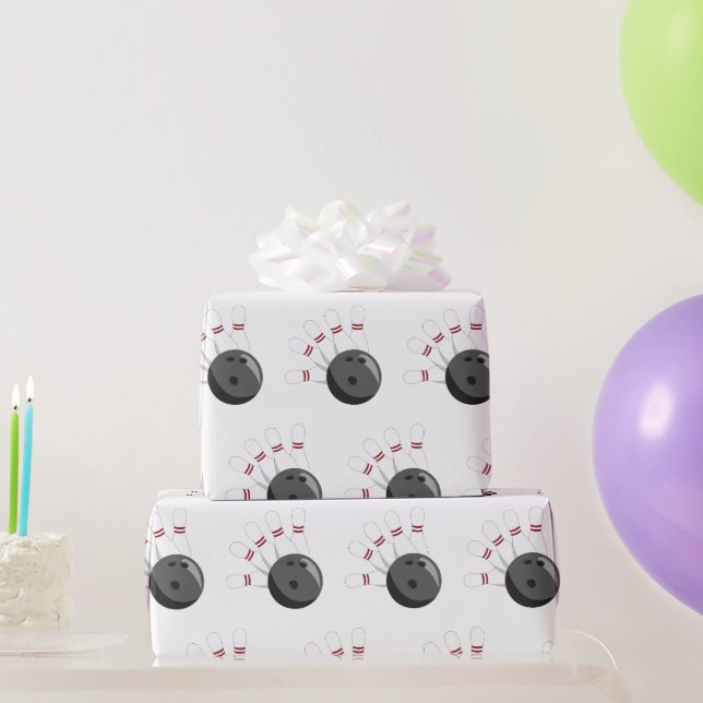 Muster für kundenspezifisches Bowling Ball & Butto Geschenkpapier (Partygeschenke)