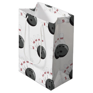 Muster für kundenspezifisches Bowling Ball & Butto Mittlere Geschenktüte
