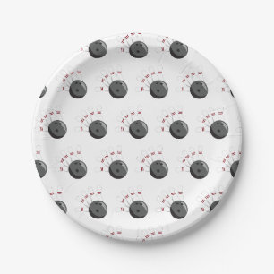 Muster für kundenspezifisches Bowling Ball & Butto Pappteller
