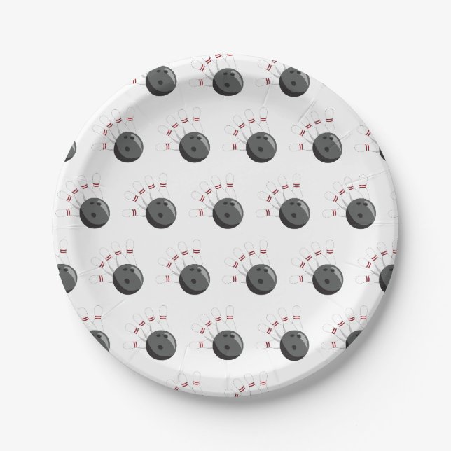 Muster für kundenspezifisches Bowling Ball & Butto Pappteller (Vorderseite)