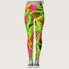 Muster für lebendige Natur-Blätter Leggings