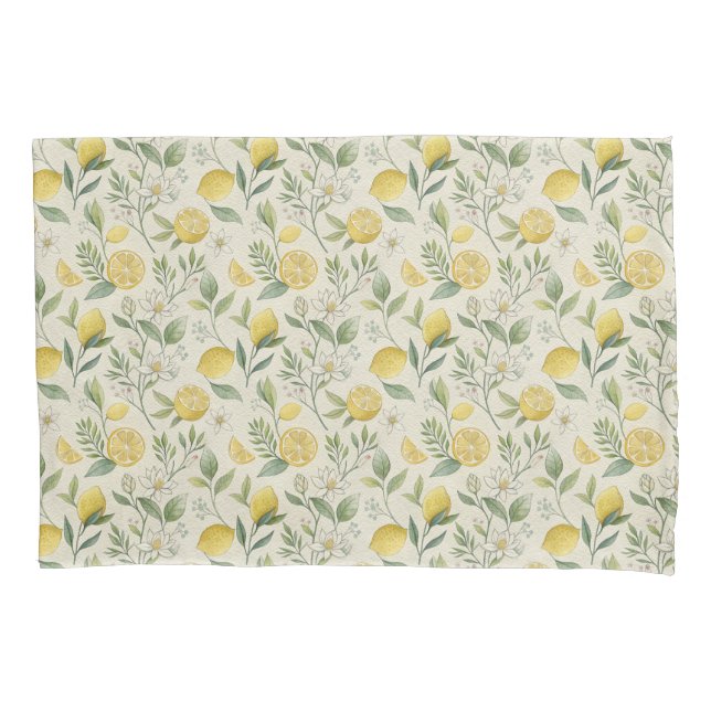 Muster für Lemons und Blume Kissenbezug (Vorderseite)