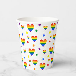Muster für LGBT-Regenbogen und farbenfrohe Blume Pappbecher