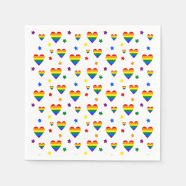 Muster für LGBT-Regenbogen und farbenfrohe Blume Serviette