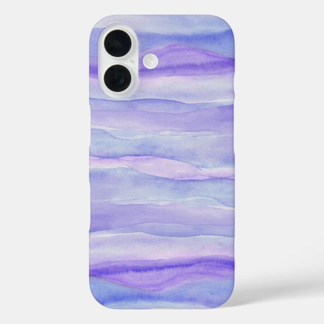 Muster für Lila Aquarellschichten mit kreativem La iPhone 16 Hülle (Rückseite)