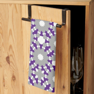 Muster für Lila, graue, gelbe Kreise Geschirrtuch