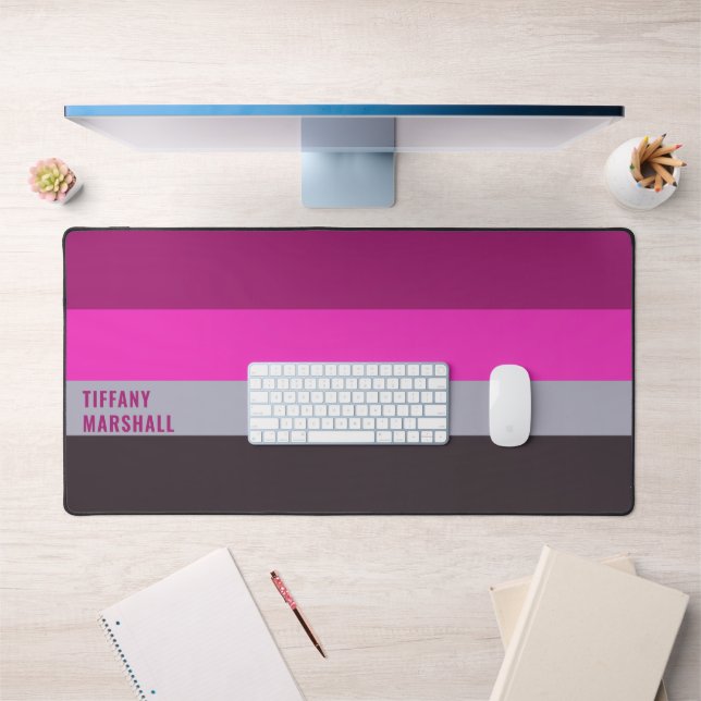 Muster für Lila Streifen in Rosa und Dunkelgrau Schreibtischunterlage (Büro 1)