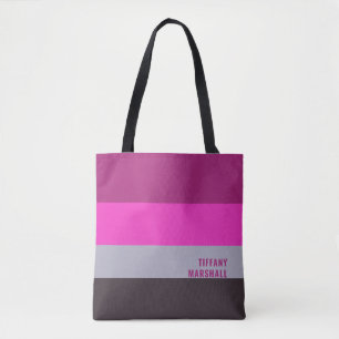Muster für Lila Streifen in Rosa und Dunkelgrau Tasche