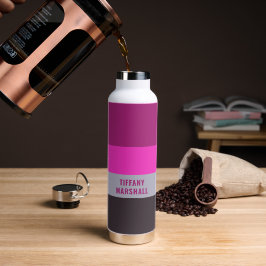 Muster für Lila Streifen in Rosa und Dunkelgrau Trinkflasche