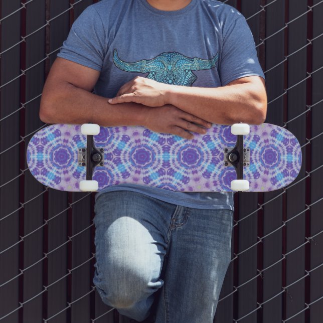 Muster für lila und blaue Gefärbte Krawatte Skateboard (Außenbereich 3)
