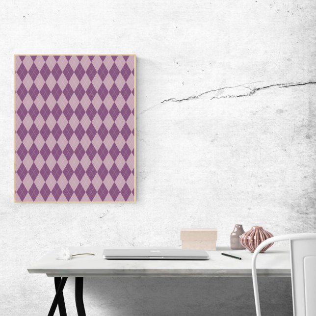 Muster für lila und Lavendel-Raute Poster (A poster of a purple and lavender argyle pattern)
