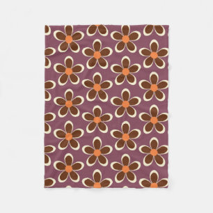Muster für lila und orange Retro-Blume Fleecedecke