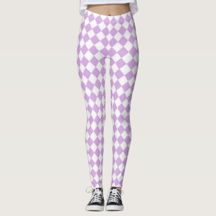 Muster für lila und weißes Schachbrett Leggings