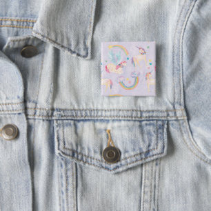 Muster für magische Einhörner Button