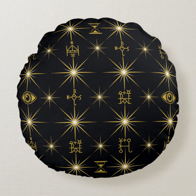 Muster für magische Symbole Rundes Kissen (Vorderseite)