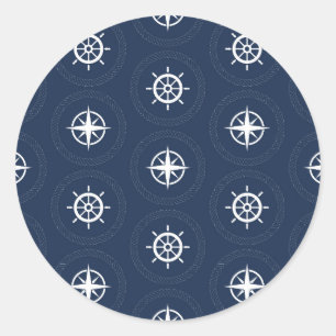 Muster für Maritime Werkzeuge Runder Aufkleber