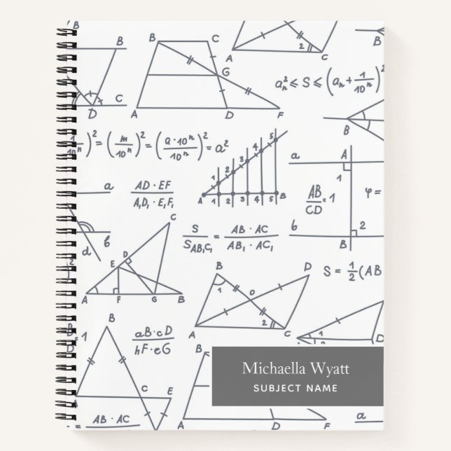 Muster für Mathematik Muster Modernes Graphpapier Notizbuch (Vorderseite)