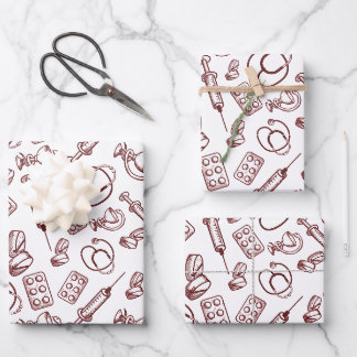 Muster für medizinische Berufe Geschenkpapier Set
