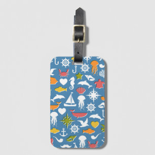 Muster für Meeressymbole Gepäckanhänger