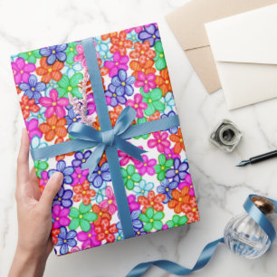Muster für mehrfarbige Blume Geschenkpapier